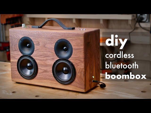 DIY Battery Powered Bluetooth Speaker // How To Build - Woodworking