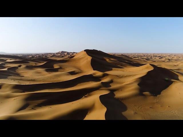 aerial view of strong shadows created by desert landscape uae SBV 338846407 4K