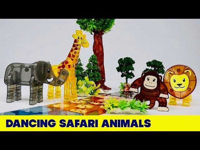 Meet Dancing Safari Animals with Magna-Tiles | Kid's Toys!