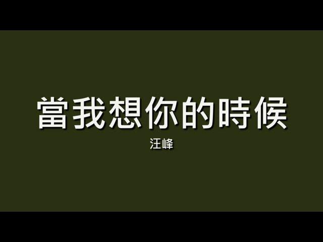 汪峰 / 當我想你的時候【歌詞】