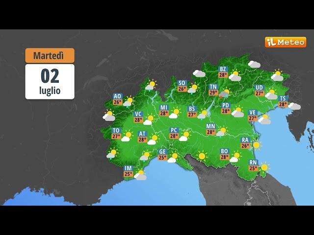 Meteo, previsioni meteo Lunedì 01 luglio 2024