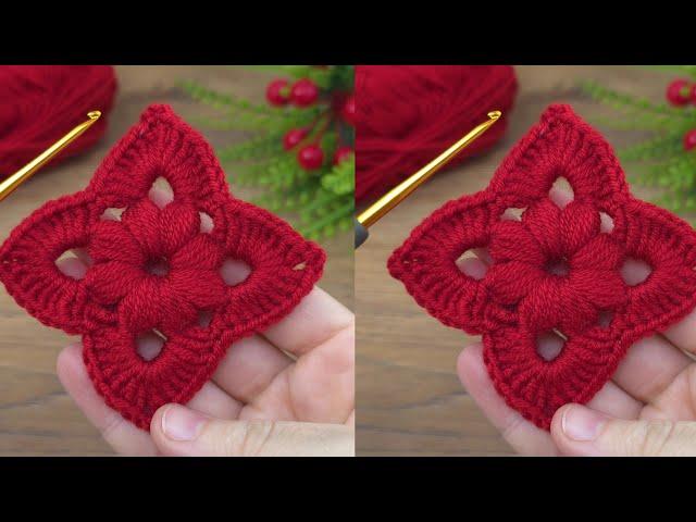 Wow!! Red color easy crochet motif online Tutorial video #crochet