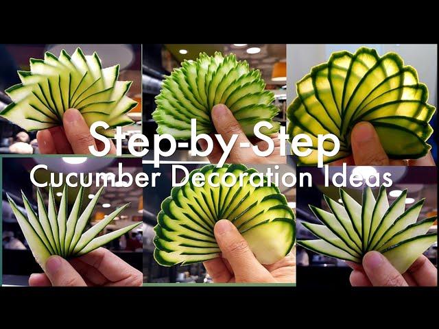 Step by Step Cucumber Decoration ideas:  My 5 + 2 Easy Cucumber Carving Tips for Beginners