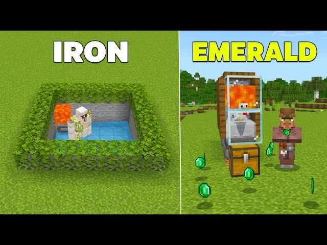 TOP 3 Farms for Beginners in Minecraft Bedrock 1.21!(Iron Farm, Emerald Farm)