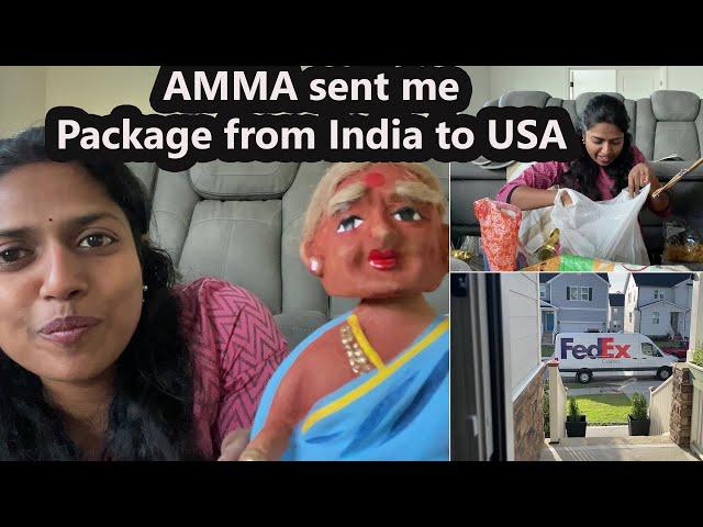 அம்மா அமெரிக்கா வரமாட்டாங்க போல??? வீட்டுக்குPACKAGE CAME India to USA~ Unboxing ~ Family Traveler