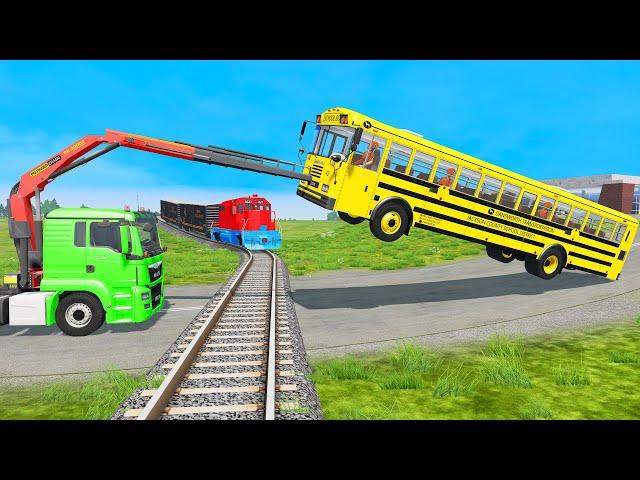 TRANSPORTING PIXAR CARS & FRUITS WITH COLORED & JOHN DEERE vs CLAAS vs TRACTORS - BeamNG.drive #983