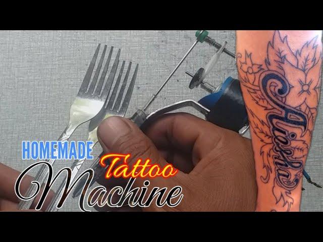 How to make simple TATTOO MACHINE with UTENSILS