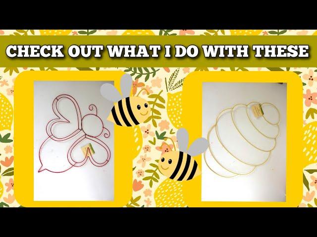 Dollar Tree Wreath Forms Diy. Super Cute Bee and Hive