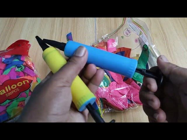 UNBOXING THE BALLOON PACKAGE AND BALLOON PUMP  || UNBOXING BALON JARI DAN POMPA