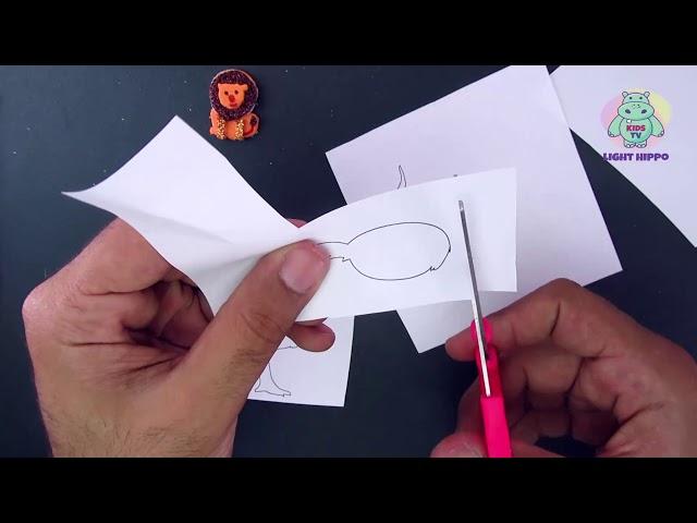 Wild Animals Zoo Cut and Paste for Kids 2 - Lion and Ostrich | Crafts For Kids