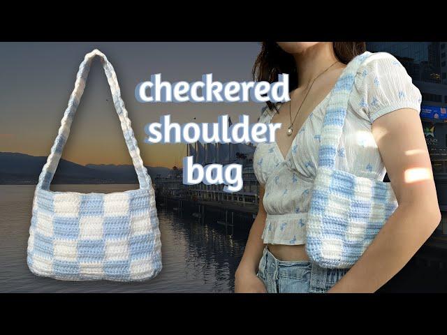Checkered Crochet Shoulder Bag Tutorial | In-Depth & Beginner-Friendly