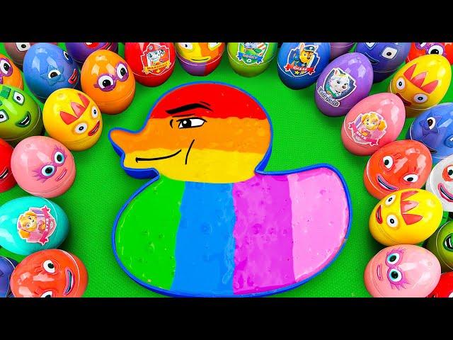 Satisfying ASMR | How to make Rainbow Duck Bathtub by Mixing SLIME in Rainbow Eggs CLAY Coloring