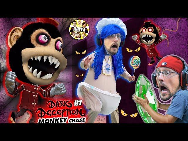 DON'T STOP RUNNING!! Scary Monkey Game!  (FGTEEV plays Dark Deception #1)