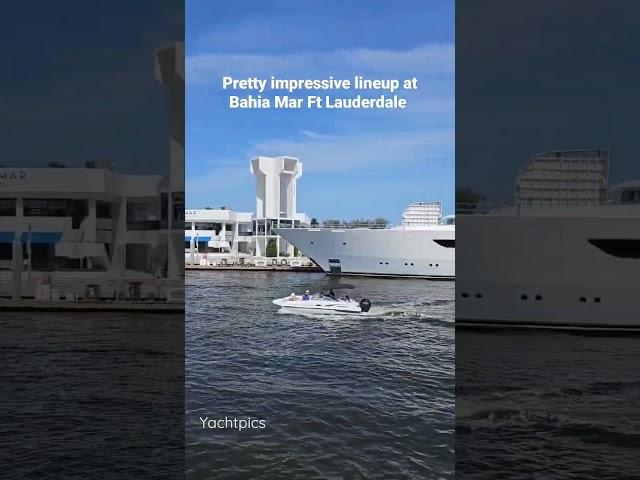 Pretty impressive lineup of megayachts at Bahia Mar Ft Lauderdale #megayacht #superyacht