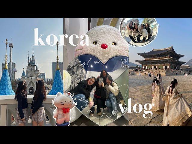 girls trip to korea  | first time in seoul, lotte world, hongdae shopping, ghibli cafe, hanbok