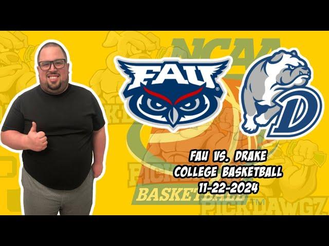 FAU vs Drake 11/22/24 Free College Basketball Picks and Predictions  | NCAAB Pick