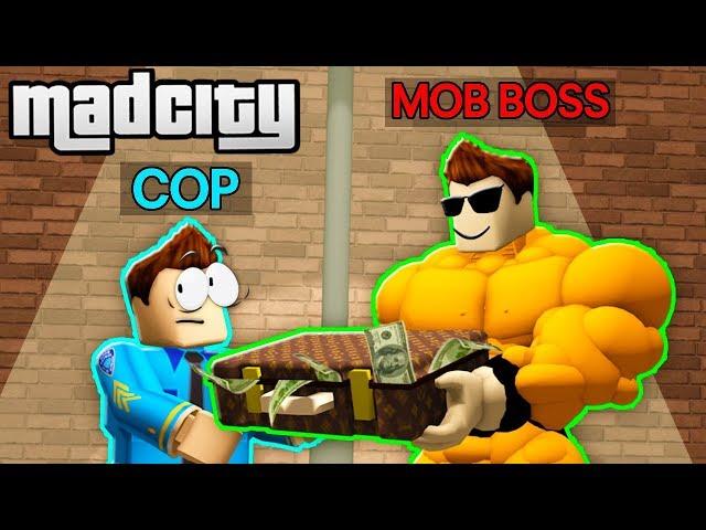 MOB BOSS BRIBES BAD COPS IN ROBLOX! (Roblox Mad City Roleplay)