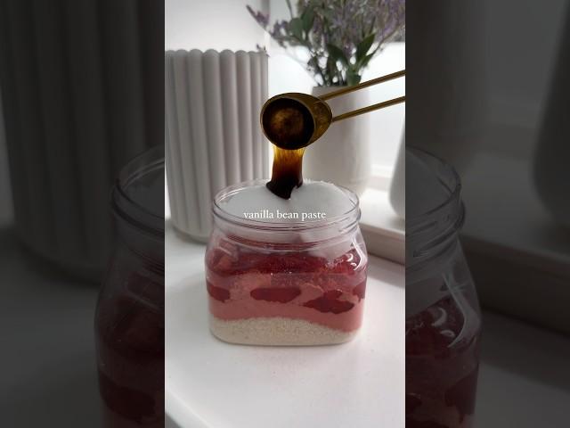 DIY strawberry body scrub #bodyscrub #diy #asmr #satisfying #viral #thatgirl #bodycare #strawberry