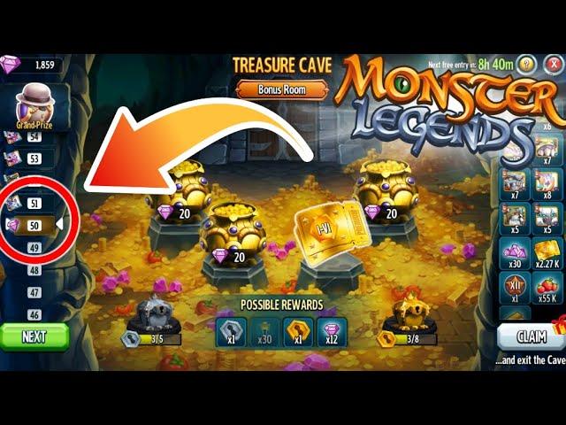 HOW TO GET TO ROOM 50 IN TREASURE CAVE! | MONSTER LEGENDS