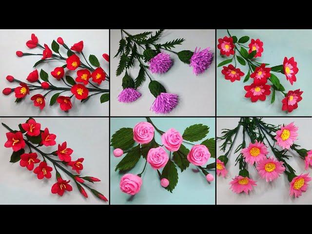 6 Easy Handmade Flowers - Easy Paper Flowers Most Views on Youtube Channel - DIY