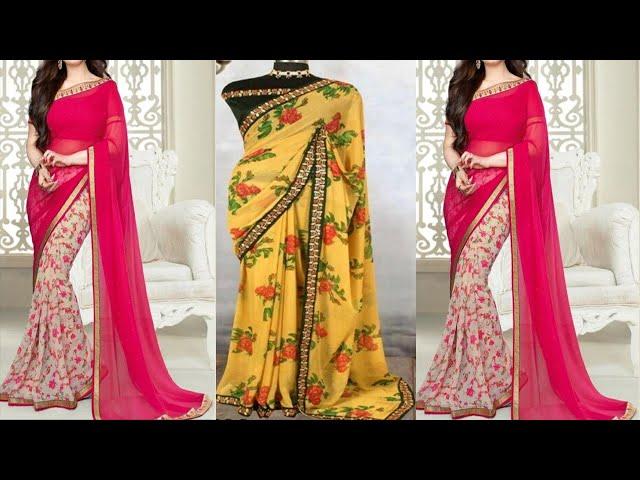 Daily Wear Georgette And Chiffon Saree | Fashion Style Corner