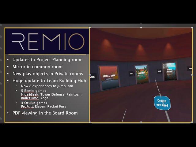 Remio Update! Team Building platform continues to add new content and experiences.