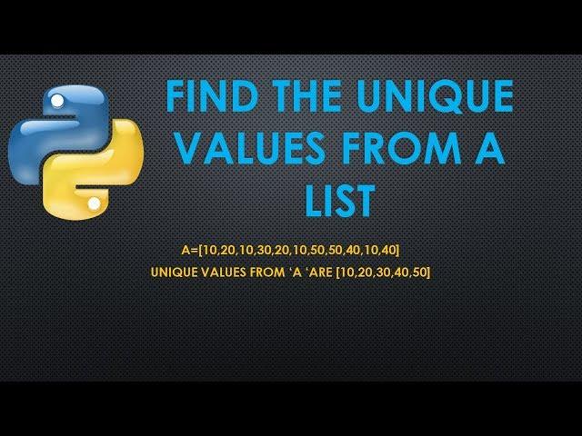 Python program to find the unique values in a list || Python list [example-3]