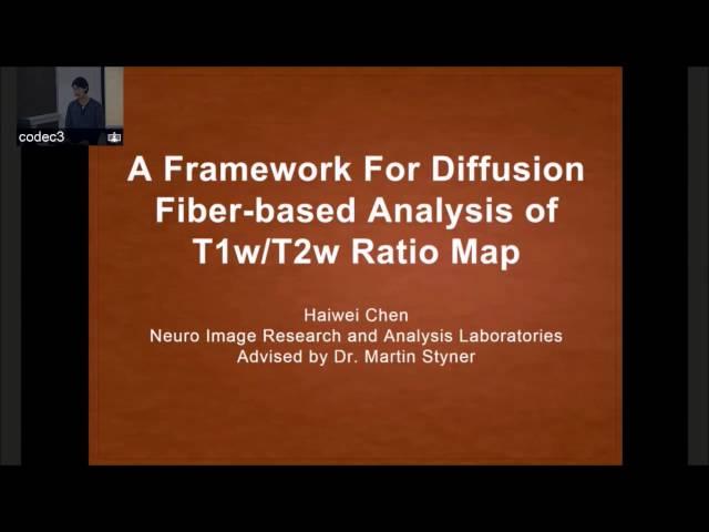 Haiwei Chen - “A Framework for Diffusion Fiber-based Analysis of T1w/T2w Ratio Map”