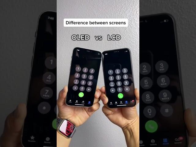 OLED vs LCD look at the difference between screens             #oled #lcd #screen #phones