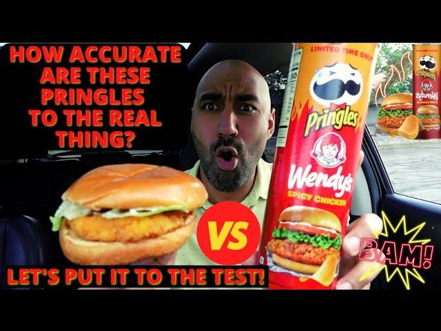 Pringles Wendys Spicy Chicken vs an actual Wendys Spicy Chicken Sandwich