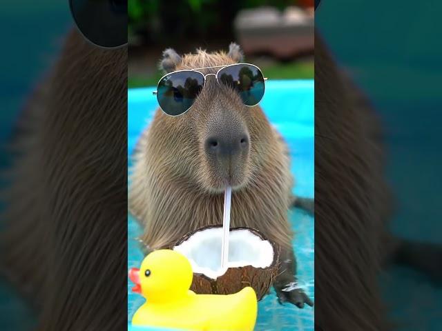 Capybara Vibes ️ #capybara #funnyanimals #summervibes