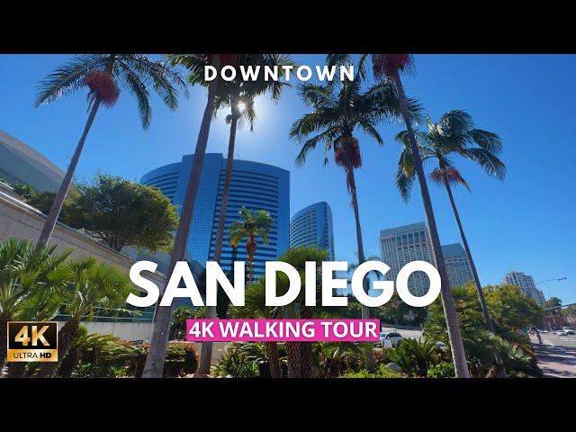 [4K] WALKING Tour [FULL VERSION] Downtown SAN DIEGO, California, ️ virtual tour travel guide ‍️