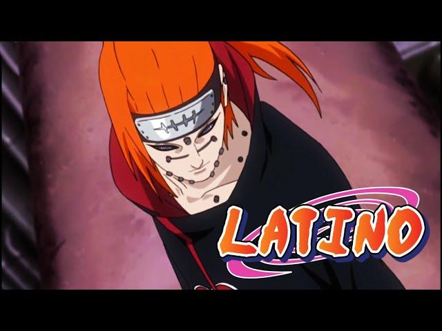 Pain le dice a Jiraiya que se convirtió en un Dios y le explica su plan (Doblaje Latino Oficial)