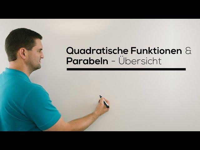 Parabeln, Quadratische Funktionen,Übersicht,Scheitelpunkt,Stauchung,Streckung | Mathe by Daniel Jung