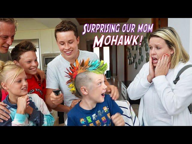 We gave our brother a Mohawk! Mom is Shocked!