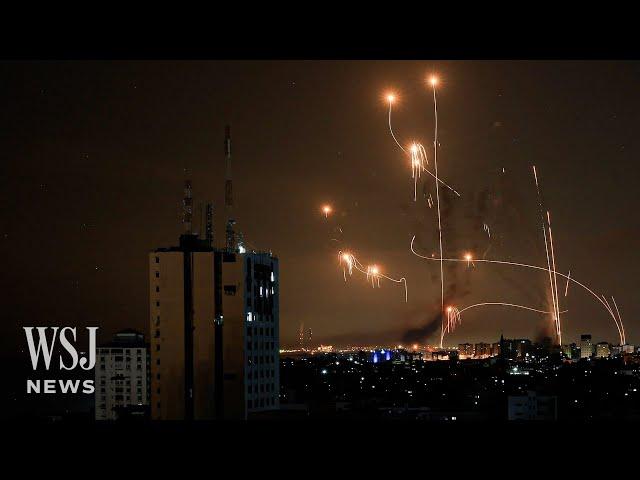 Watch: Israel’s Iron Dome Intercepts Wave of Rockets From Gaza | WSJ News