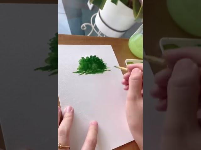 Step By Step Gouache Tutorial | How To Paint Foliage for Beginner