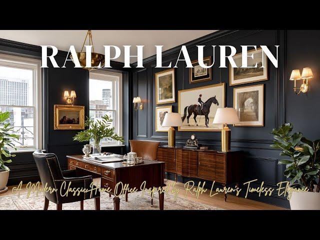 A Modern Classic Home Office Inspired by Ralph Lauren's Timeless Elegance