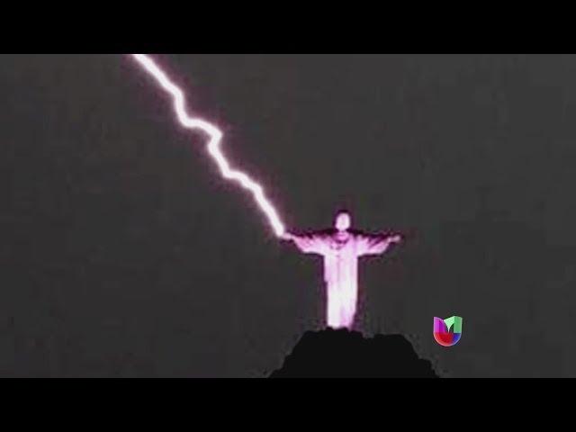 Un rayo alcanzó al Cristo Redentor de Río de Janeiro -- Noticiero Univisión