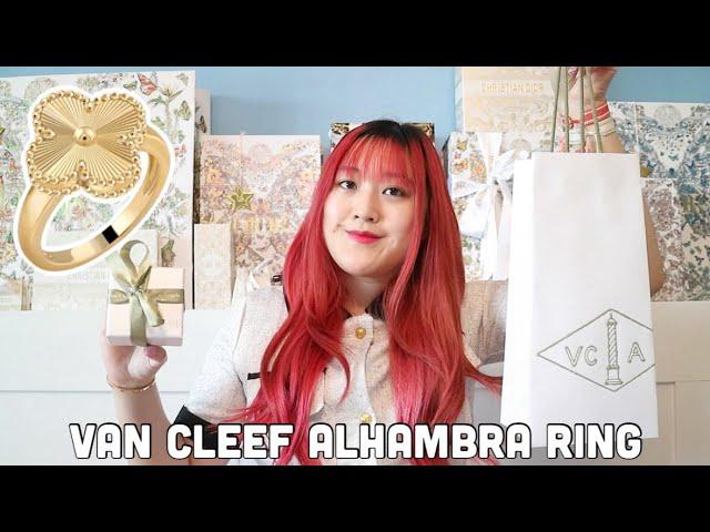 Van Cleef & Arpels Unboxing | Van Cleef Alhambra Guilloche Ring Yellow Gold & VCA Candle