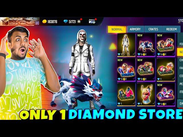 Free Fire Only 1 Diamond Store  All Emotes & Bundles Only In 1 Diamonds  - Garena Free Fire