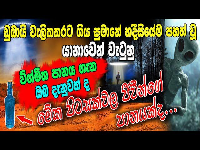 ගිය සුමානේ වැලිකතරට හදීසීයේම පහත් වූ යානාවෙන් වැටුණු විශ්මිත පානය,,, මේක පිටසක්වල  ජීවීන්ගේ පානයක් ද