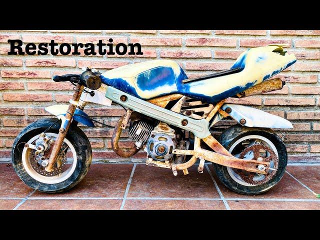 Pocket Bike Restoration. Motorcycle restoration, full process.