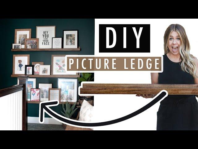 PICTURE LEDGE DIY (picture ledge decorating ideas) Pottery Barn dupe shelves-Sara Boulter Curated