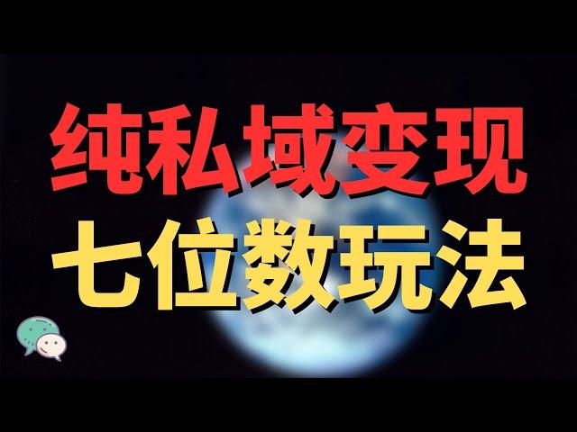 纯私域变现七位数玩法，年引流10万＋精准创业粉