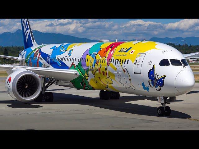 (4K) Close-Up Plane Spotting | Vancouver Airport | A330, 747, 787, 777, A320