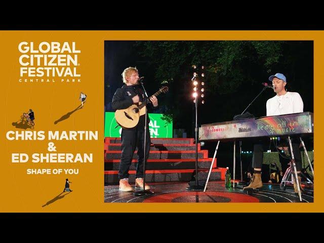 Ed Sheeran performs Shape of You with Chris Martin | Global Citizen Festival NYC 2024