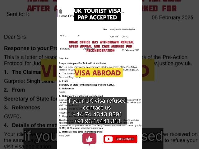 UK tourist visa decision Overturned I Pre Action Protocol I PAP