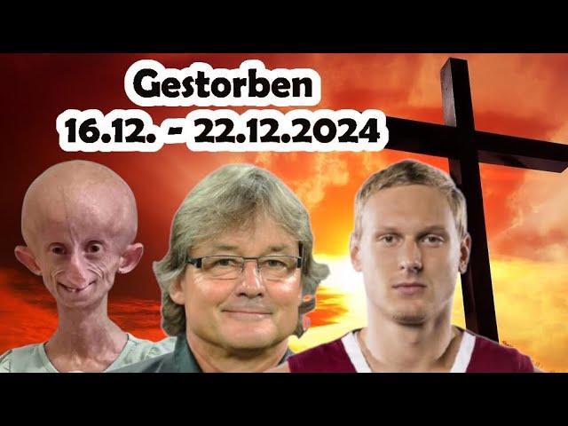 Trauer um Berühmtheiten, die in der Woche vom 16.12. bis 22.12.2024 gestorben sind.