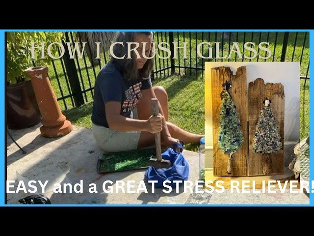 How I Crush Glass for Resin Christmas Trees that I SELL OUT at Art & Craft Shows